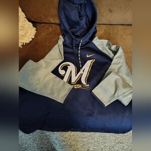 Nike Milwaukee Brewers Dri-FIT Hoodie Women's Large Excellent Condition